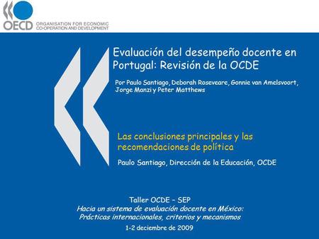 Evaluación del desempeño docente en Portugal: Revisión de la OCDE