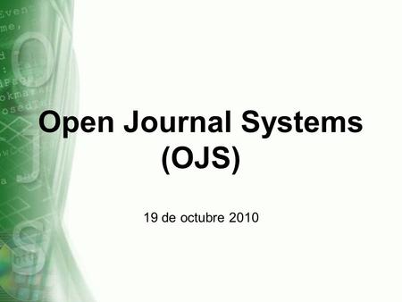 Open Journal Systems (OJS)