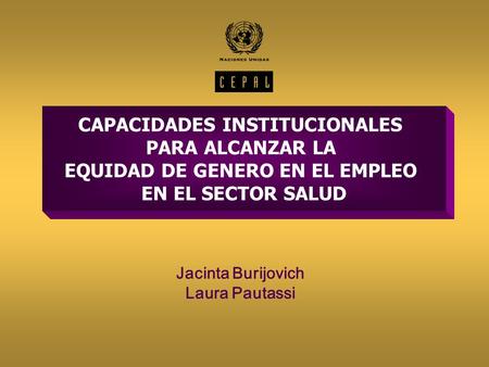 CAPACIDADES INSTITUCIONALES EQUIDAD DE GENERO EN EL EMPLEO