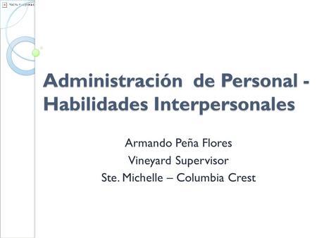 Administración de Personal - Habilidades Interpersonales