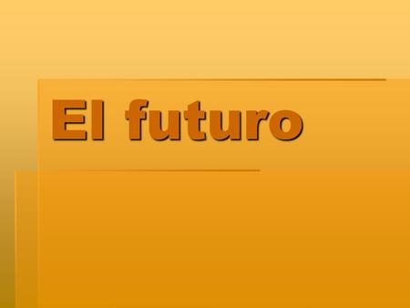 El futuro. En español, podemos usar el presente para expresar el futuro: En español, podemos usar el presente para expresar el futuro: Ir a + INF voy.