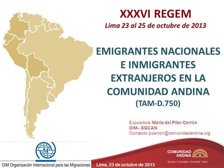 XXXVI REGEM Lima 23 al 25 de octubre de 2013