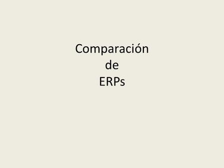 Comparación de ERPs.