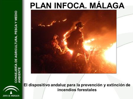 PLAN INFOCA. MÁLAGA 2012 El dispositivo andaluz para la prevención y extinción de incendios forestales CONSEJERÍA DE AGRICULTURA, PESCA Y MEDIOAMBIENTE.