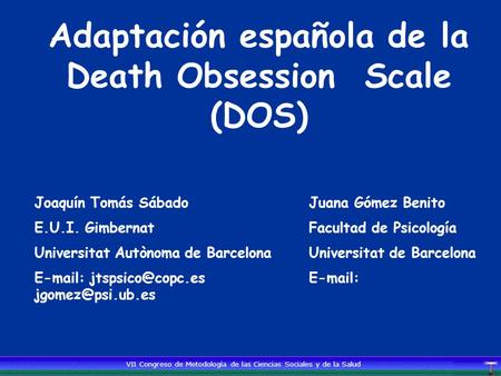 Adaptación española de la Death Obsession Scale (DOS)