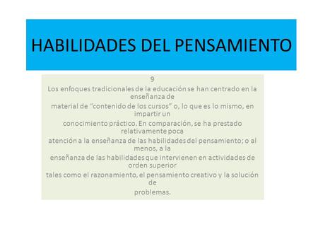 HABILIDADES DEL PENSAMIENTO