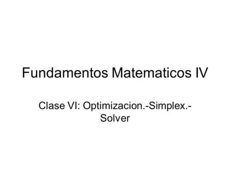 Fundamentos Matematicos IV