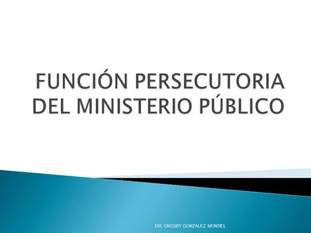 FUNCIÓN PERSECUTORIA DEL MINISTERIO PÚBLICO