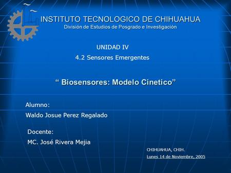 “ Biosensores: Modelo Cinetico”