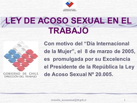 LEY DE ACOSO SEXUAL EN EL TRABAJO