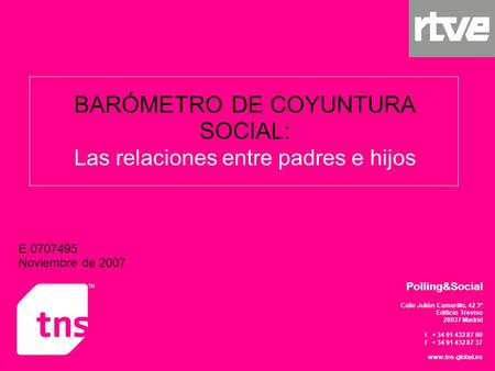 BARÓMETRO DE COYUNTURA SOCIAL: Las relaciones entre padres e hijos