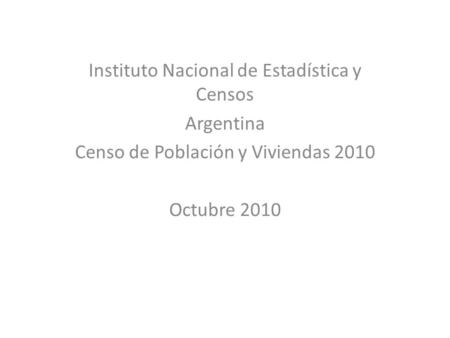 Instituto Nacional de Estadística y Censos Argentina