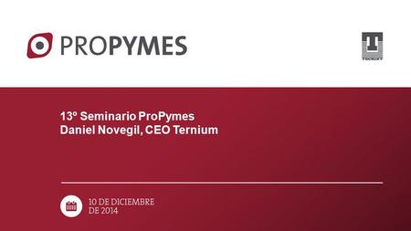 13º Seminario ProPymes Daniel Novegil, CEO Ternium.