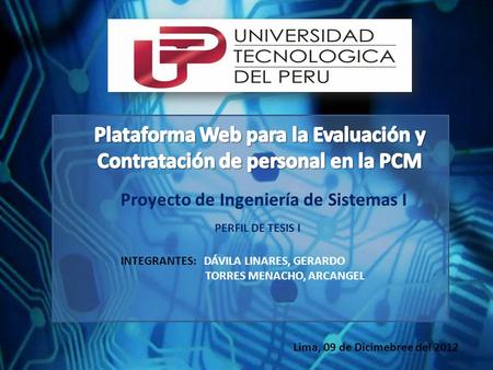 Plataforma Web para la Evaluación y Contratación de personal en la PCM