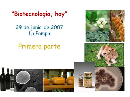 “Biotecnología, hoy” 29 de junio de 2007 La Pampa Primera parte.