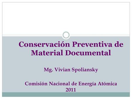 Conservación Preventiva de Material Documental Mg