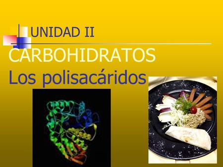 UNIDAD II CARBOHIDRATOS Los polisacáridos.