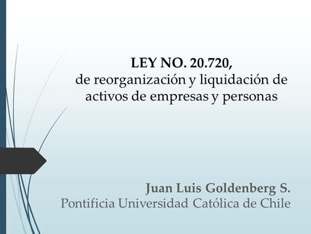 Juan Luis Goldenberg S. Pontificia Universidad Católica de Chile