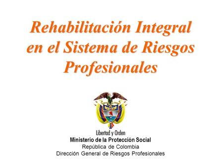 Rehabilitación Integral en el Sistema de Riesgos Profesionales
