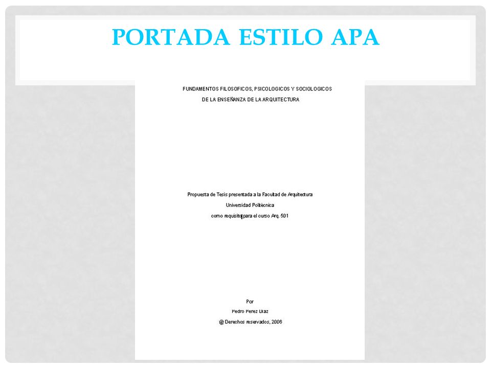 formato de portada apa portada apa