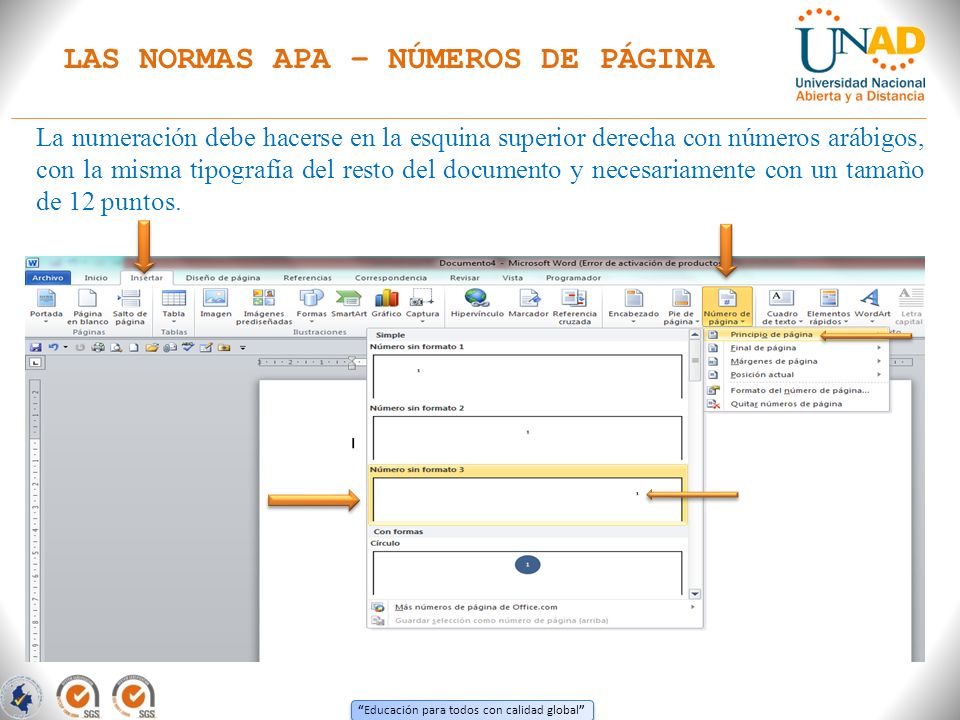 formato normas apa en word