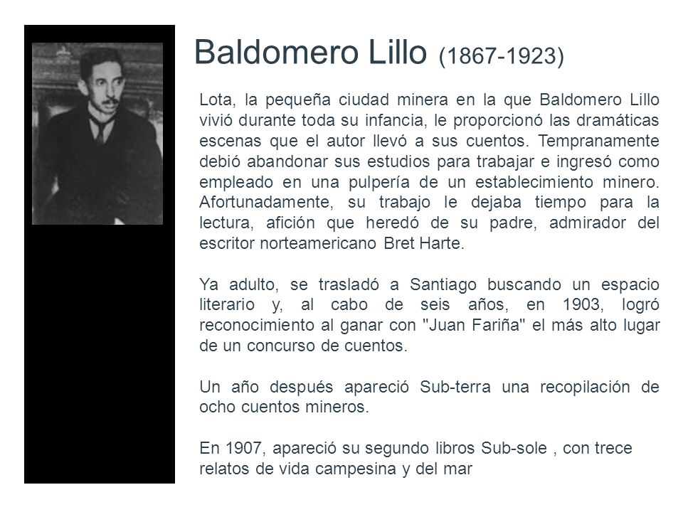 El movimiento literario: Sub Sole por Baldomero Lillo