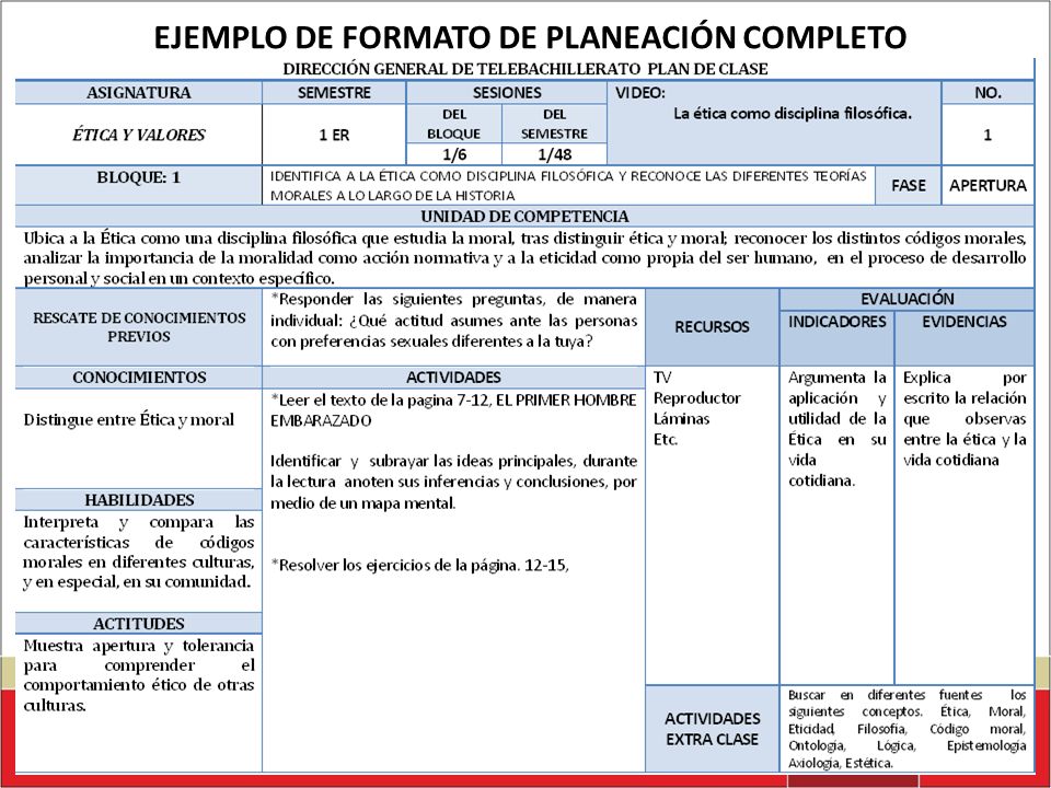 formato de planeacion de clases