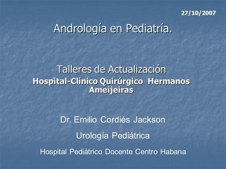 Andrología en Pediatría.