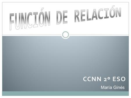 FUNCIÓN DE RELACIÓN CCNN 2º ESO María Ginés.