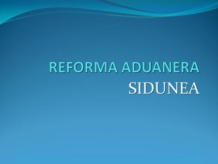 REFORMA ADUANERA SIDUNEA.