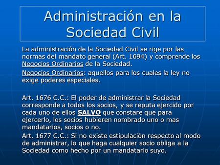 Administración en la Sociedad Civil