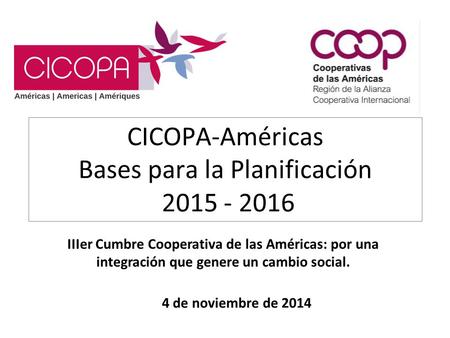 CICOPA-Américas Bases para la Planificación