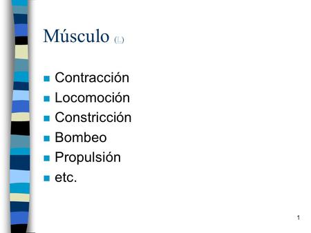 Músculo (L) Contracción Locomoción Constricción Bombeo Propulsión etc.