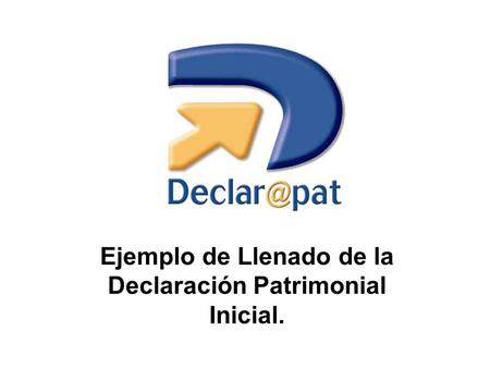 Ejemplo de Llenado de la Declaración Patrimonial Inicial.