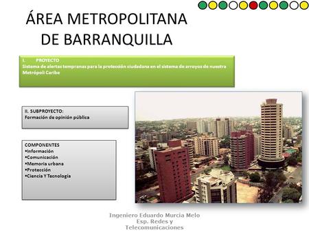 ÁREA METROPOLITANA DE BARRANQUILLA I.PROYECTO Sistema de alertas tempranas para la protección ciudadana en el sistema de arroyos de nuestra Metrópoli Caribe.