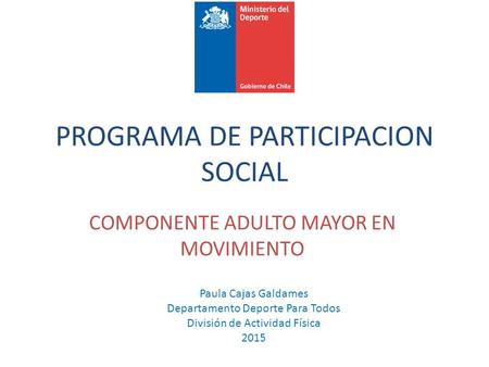 PROGRAMA DE PARTICIPACION SOCIAL