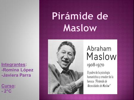 Pirámide de Maslow Integrantes: -Romina López -Javiera Parra Curso: