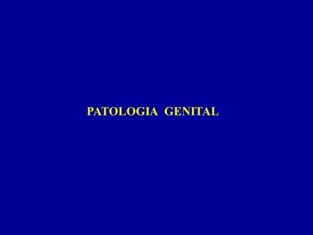 PATOLOGIA GENITAL.