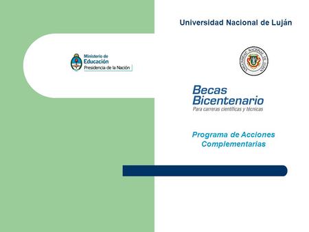 Programa de Acciones Complementarias Universidad Nacional de Luján.