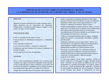 1. PROGRAMA DE MANEJO AMBIENTAL DE RESIDUOS LIQUIDOS 1. 2