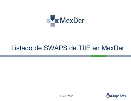 Listado de SWAPS de TIIE en MexDer Junio, 2013.. Regulación Internacional para Derivados OTC Desde la crisis del 2008, se ha desarrollado un esfuerzo.