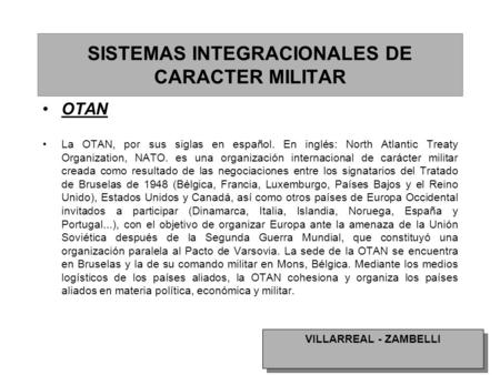 SISTEMAS INTEGRACIONALES DE CARACTER MILITAR