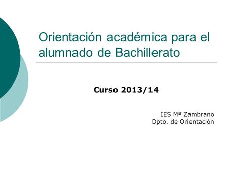Orientación académica para el alumnado de Bachillerato
