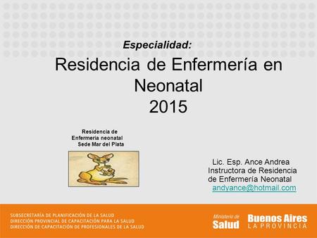 Residencia de Enfermería en Neonatal 2015