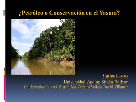 ¿Petróleo o Conservación en el Yasuní?. El dilema ITT-Yasuní.