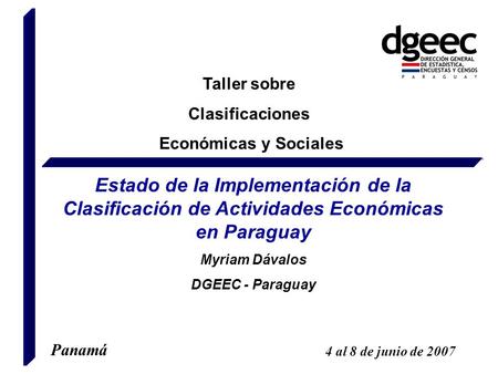 Taller sobre Clasificaciones Económicas y Sociales