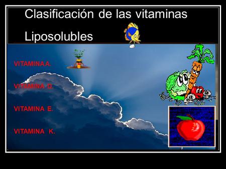 Clasificación de las vitaminas Liposolubles