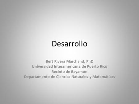 Bert Rivera Marchand, PhD