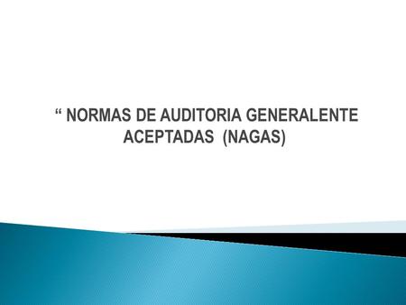 “ NORMAS DE AUDITORIA GENERALENTE ACEPTADAS (NAGAS)