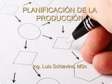 PLANIFICACIÓN DE LA PRODUCCIÓN Ing. Luis Schiavino. MSc